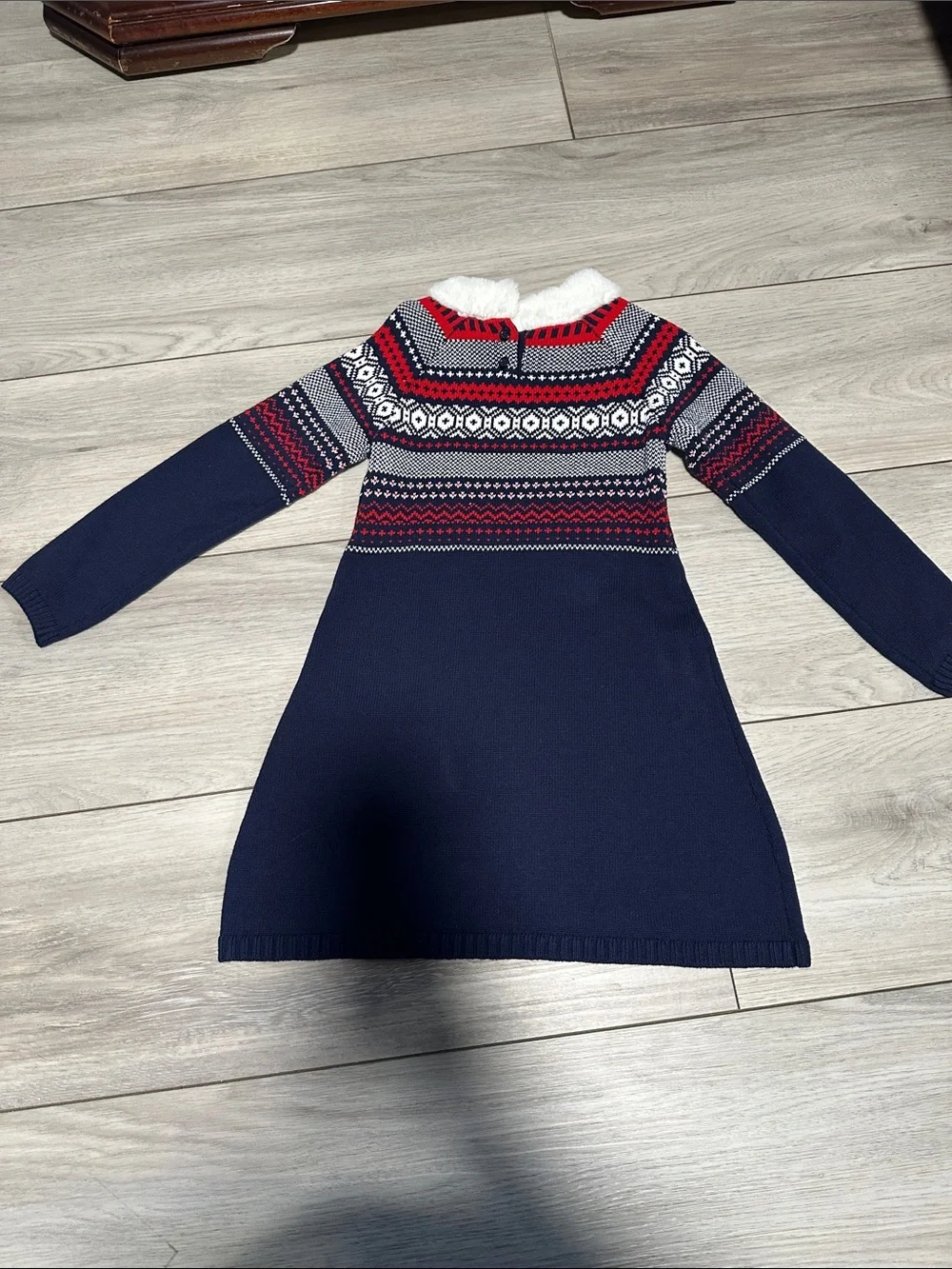 Gymboree Navy Fair Isle Knit Dress with Red and White Accents